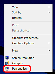 Windows 7 Desktop, Personalize